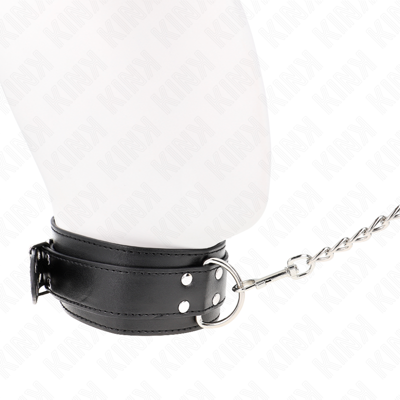 KINK - COLLAR CON CORREA 65 CM HEBILLAS PLATEADAS AJUSTABLE 33-46 CM X 5.5 CM KINK COLLAR & GAG