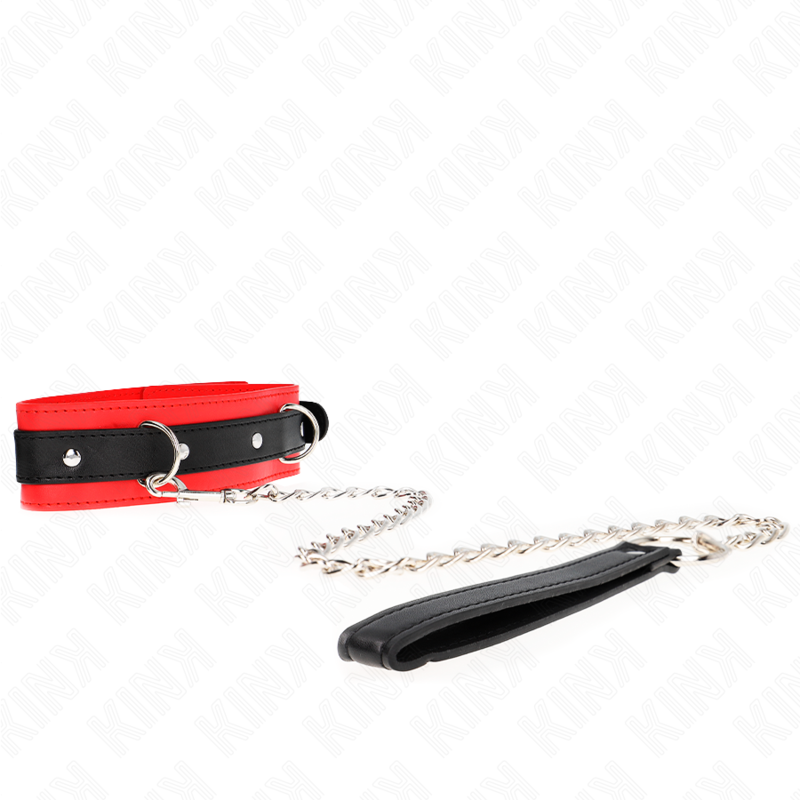 KINK - COLLAR CON CORREA 65 CM MODELO BÁSICO MODELO 3 ROJO 53 X 5 CM KINK COLLAR & GAG