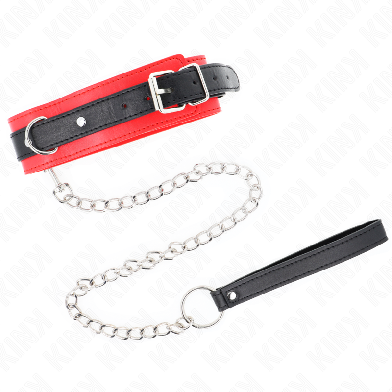 KINK - COLLAR CON CORREA 65 CM MODELO BÁSICO MODELO 3 ROJO 53 X 5 CM KINK COLLAR & GAG