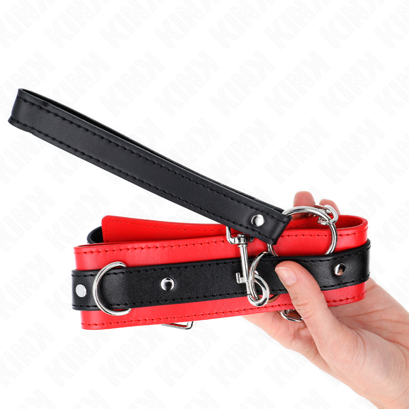 KINK - COLLAR CON CORREA 65 CM MODELO BÁSICO MODELO 3 ROJO 53 X 5 CM KINK COLLAR & GAG