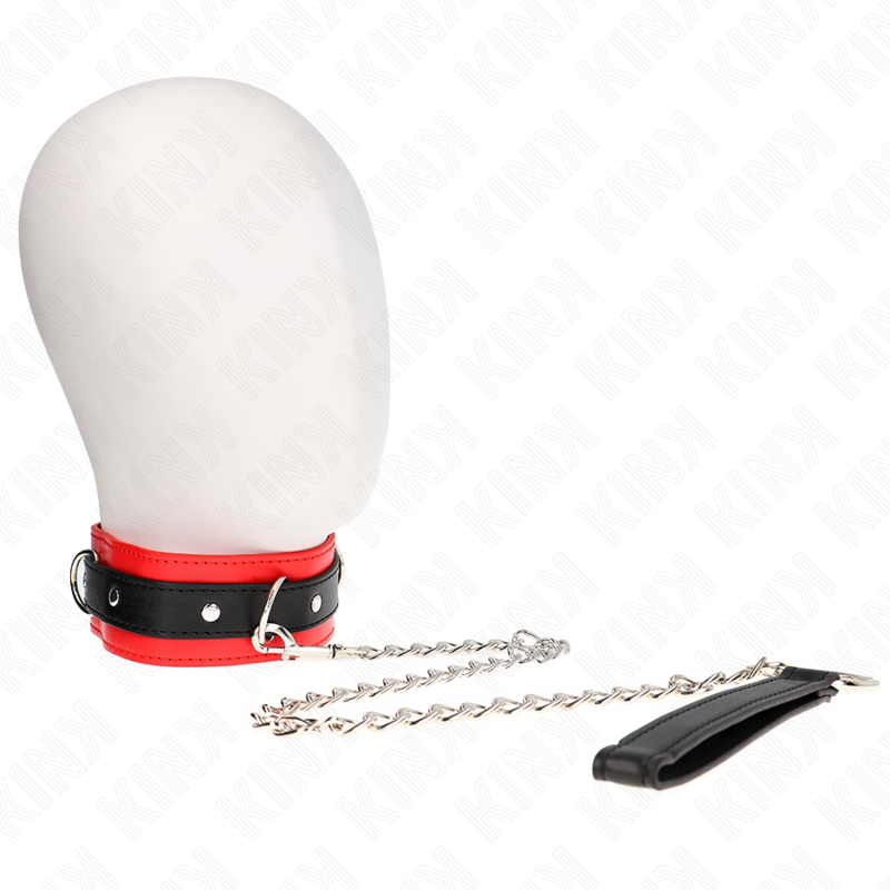 KINK - COLLAR CON CORREA 65 CM MODELO BÁSICO MODELO 3 ROJO 53 X 5 CM KINK COLLAR & GAG