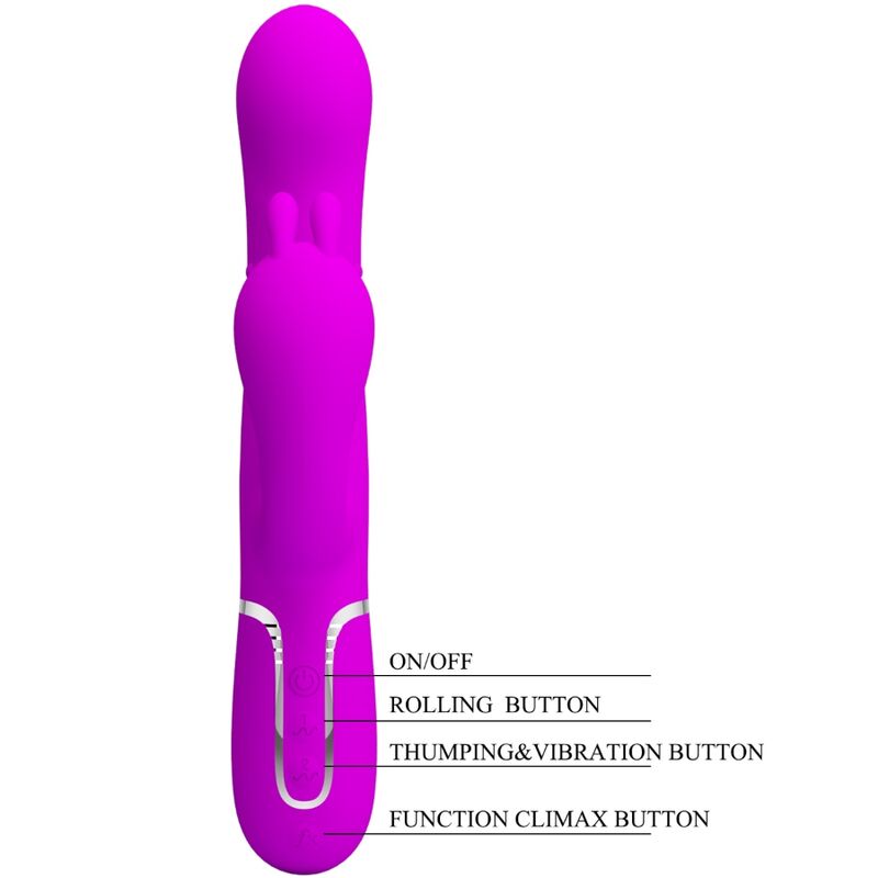 PRETTY LOVE - CAMMY TRIPLE VIBRADOR MULTIFUNCIÓN 4 EN 1 ROSA PRETTY LOVE FLIRTATION