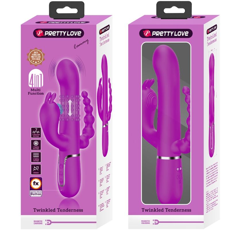 PRETTY LOVE - CAMMY TRIPLE VIBRADOR MULTIFUNCIÓN 4 EN 1 ROSA PRETTY LOVE FLIRTATION