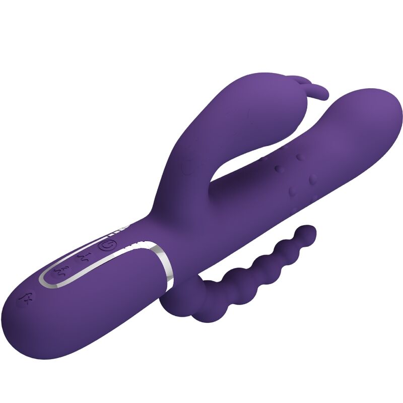 PRETTY LOVE - CAMMY TRIPLE VIBRADOR MULTIFUNCIÓN 4 EN 1 MORADO PRETTY LOVE FLIRTATION