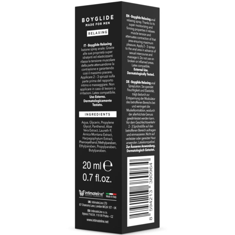 INTIMATELINE - BOYGLIDE ANAL RELAJANTE ANAL SPRAY 20 ML INTIMATELINE BOYGLIDE