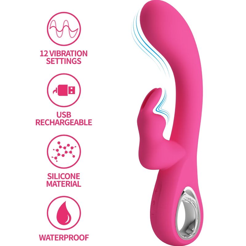 PRETTY LOVE - NOVAK VIBRADOR RABBIT 12 VIBRACIONES ROSA PRETTY LOVE FLIRTATION