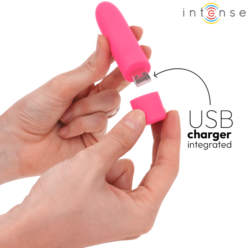 INTENSE - SYMONE BALA VIBRADORA RECARGABLE POR USB 8 VIBRACIONES ROSA 10 X 2.2 CM INTENSE FUN