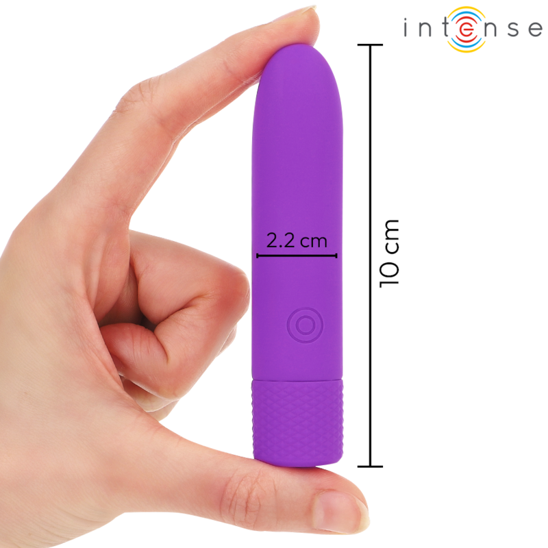 INTENSE - SYMONE BALA VIBRADORA RECARGABLE POR USB 8 VIBRACIONES MORADO 10 X 2.2 CM INTENSE FUN