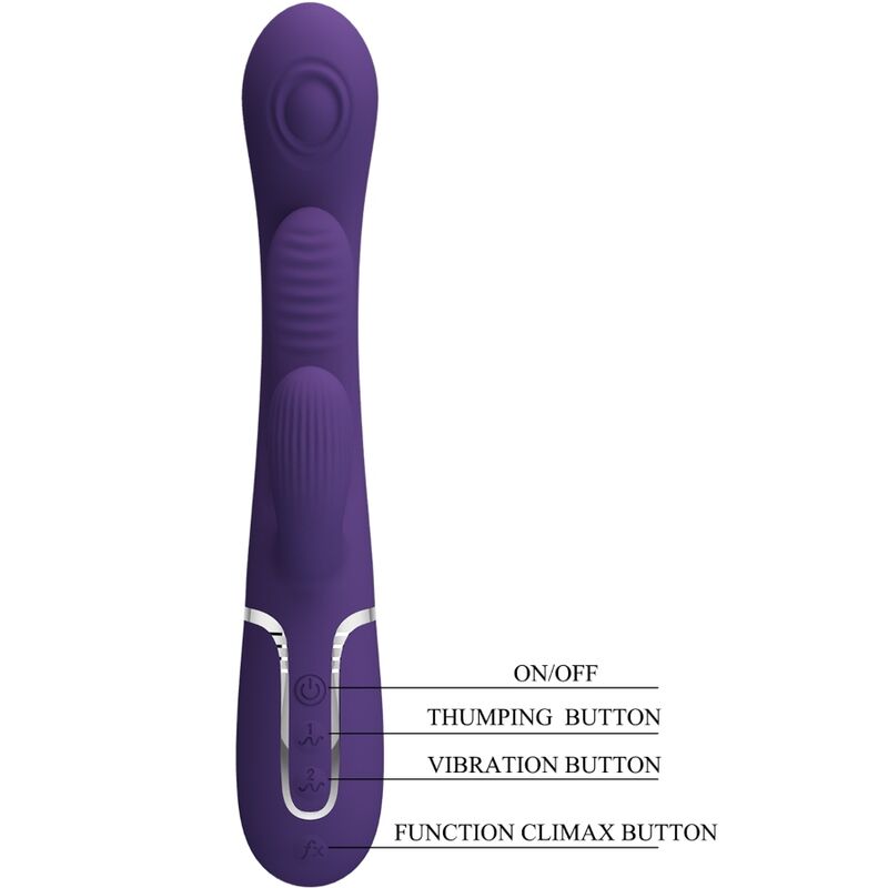 PRETTY LOVE - SHANIA TRIPLE VIBRADOR RABBIT MULTIFUNCIÓN MORADO PRETTY LOVE