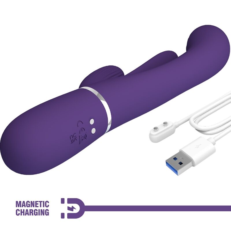 PRETTY LOVE - SHANIA TRIPLE VIBRADOR RABBIT MULTIFUNCIÓN MORADO PRETTY LOVE