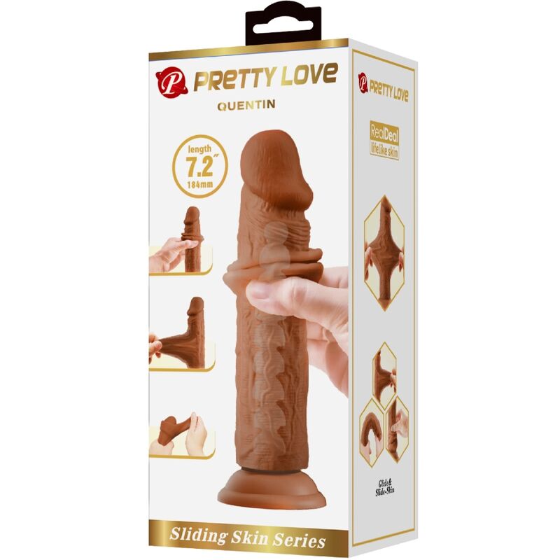 PRETTY LOVE - QUENTIN DILDO REALÍSTICO 18 CM MULATO PRETTY LOVE