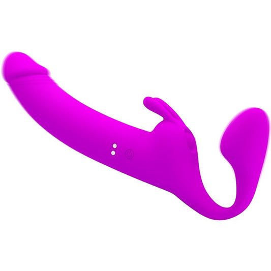PRETTY LOVE - ZANINI DILDO STRAP-ON SIN ARNÉS 10 VIBRACIONES MORADO PRETTY LOVE