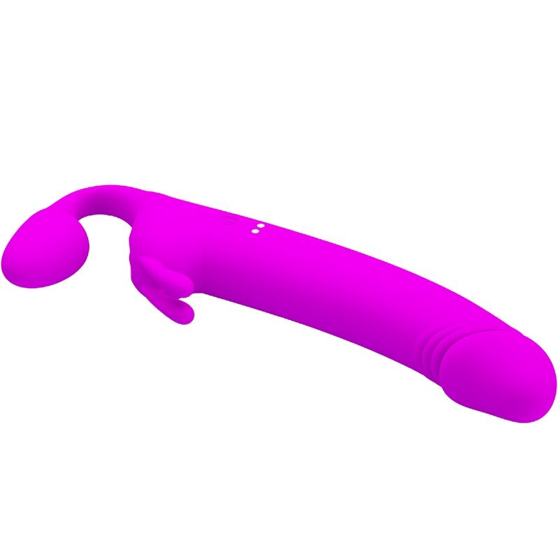 PRETTY LOVE - ZANINI DILDO STRAP-ON SIN ARNÉS 10 VIBRACIONES MORADO PRETTY LOVE