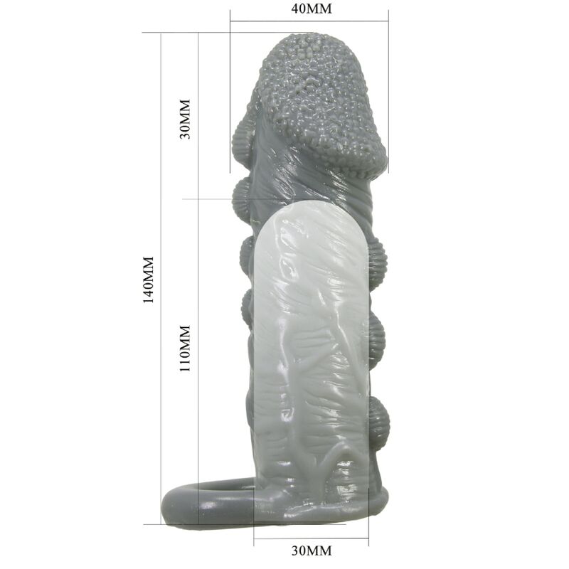 PRETTY LOVE - FUNDA REALÍSTICA ALARGADORA Y RETARDANTE PARA PENE GRIS PRETTY LOVE