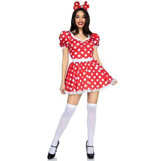 LEG AVENUE - VESTIDO DE LUNARES + DIADEMA ROJO/BLANCO S LEG AVENUE COSTUMES