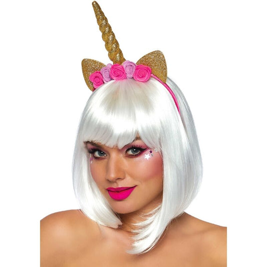 LEG AVENUE - DIADEMA DE UNICORNIO CON FLORES DORADO LEG AVENUE ACCESSORIES