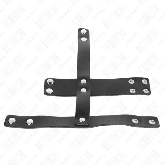 KINK - ANILLO JAULA PENE CUERO CON DIVISOR DE BOLAS AJUSTABLE KINK RING POWER