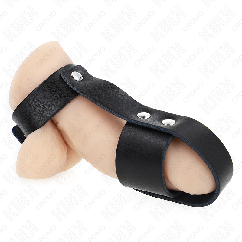 KINK - ANILLO JAULA PENE CUERO CON DIVISOR DE BOLAS AJUSTABLE KINK RING POWER