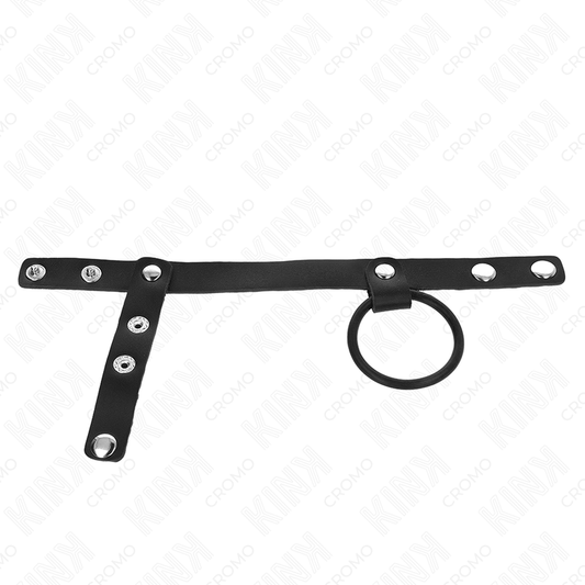 KINK - ANILLO PENE SILICONA 3.8 CM CON DIVISOR DE BOLAS Y CORREA DE CUERO 22 X 1.5 CM KINK RING POWER