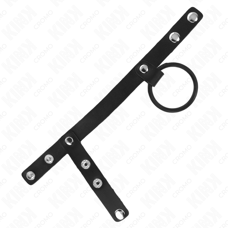 KINK - ANILLO PENE SILICONA 3.8 CM CON DIVISOR DE BOLAS Y CORREA DE CUERO 22 X 1.5 CM KINK RING POWER