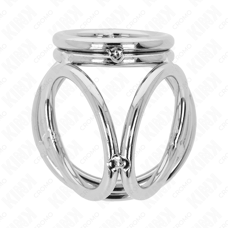 KINK - ANILLO PENE TRIPLE METAL CROMADO 3.8 CM A 5 CM MODELO 1 KINK RING POWER