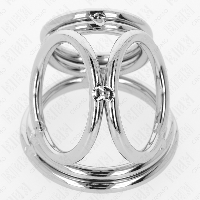 KINK - ANILLO PENE TRIPLE METAL CROMADO 3.8 CM A 5 CM MODELO 1 KINK RING POWER
