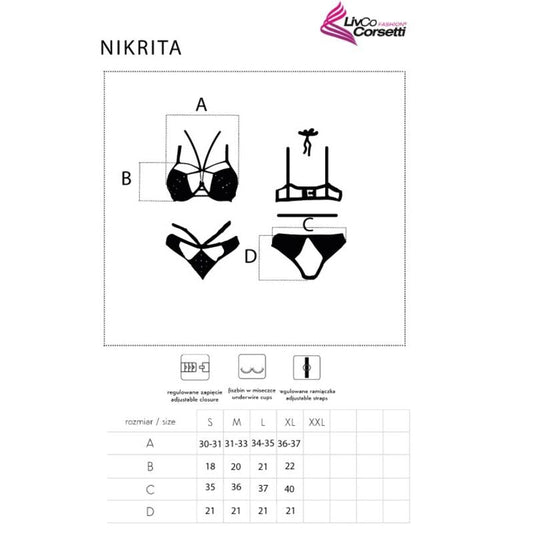 LIVCO CORSETTI FASHION - NIKRITA LC 90674 SUJETADOR + PANTIES NEGRO S LIVCO CORSETTI SETS