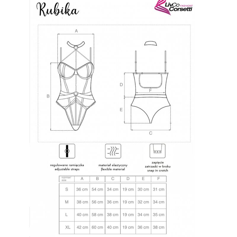 LIVCO CORSETTI FASHION - RUBIKA LC XG079 BODY CON GARGANTILLA NEGRO S LIVCO CORSETTI BODIES