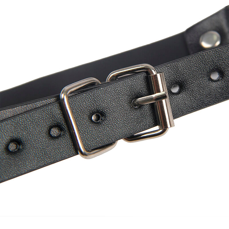 SUBBLIME - 953720 PINZAS PARA EL PECHO CON CORREA DE CUERO BONDAGE NEGRO TALLA ÚNICA SUBBLIME FETISH
