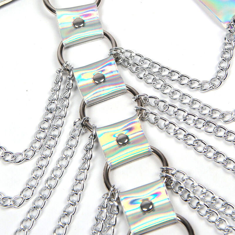 SUBBLIME - 953737 ARNÉS DE PECHO CON ANILLOS Y CADENAS PLATA TALLA ÚNICA SUBBLIME FETISH