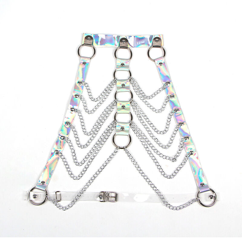 SUBBLIME - 953737 ARNÉS DE PECHO CON ANILLOS Y CADENAS PLATA TALLA ÚNICA SUBBLIME FETISH