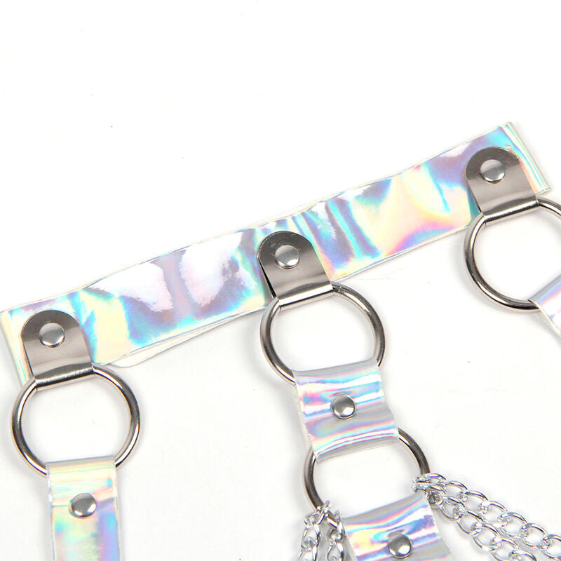 SUBBLIME - 953737 ARNÉS DE PECHO CON ANILLOS Y CADENAS PLATA TALLA ÚNICA SUBBLIME FETISH