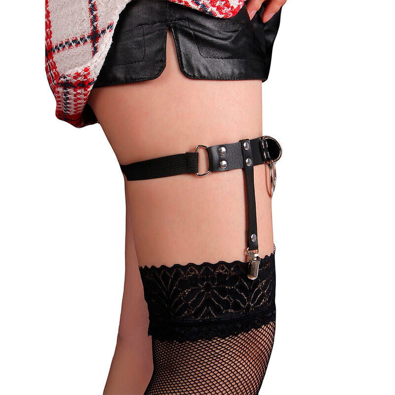 SUBBLIME - 953744 LIGA PUNK DE CUERO AJUSTABLE NEGRO TALLA ÚNICA SUBBLIME FETISH
