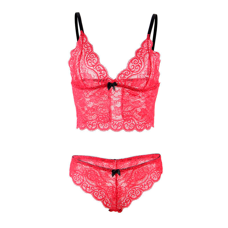 SUBBLIME - 953904 SET 3 PIEZAS ENCAJE Y SATEN ROJO L/XL SUBBLIME SETS