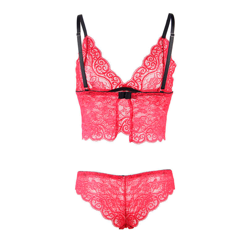 SUBBLIME - 953904 SET 3 PIEZAS ENCAJE Y SATEN ROJO L/XL SUBBLIME SETS