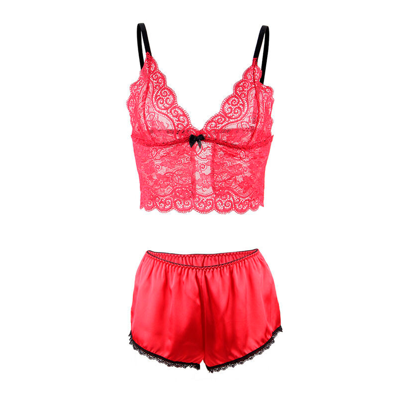 SUBBLIME - 953904 SET 3 PIEZAS ENCAJE Y SATEN ROJO L/XL SUBBLIME SETS