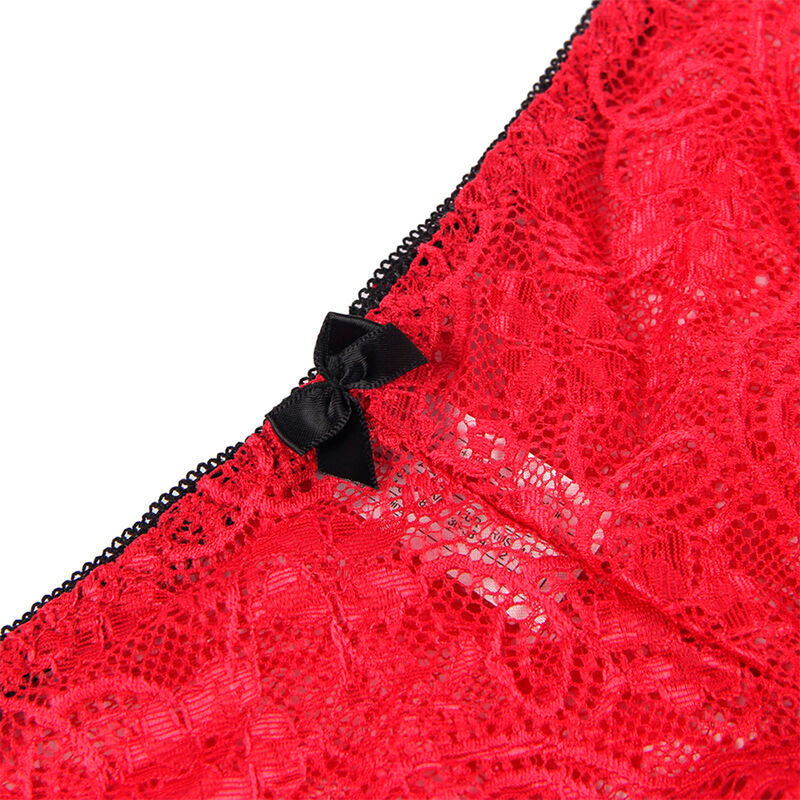 SUBBLIME - 953904 SET 3 PIEZAS ENCAJE Y SATEN ROJO L/XL SUBBLIME SETS
