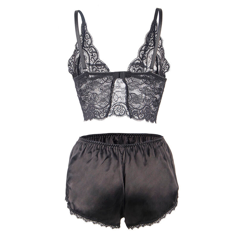 SUBBLIME - 953928 SET 3 PIEZAS ENCAJE Y SATEN NEGRO L/XL SUBBLIME SETS