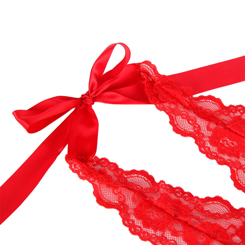 SUBBLIME - 953980 BODY SEXY CON VOLANTES + CINTURÓN ROJO L/XL SUBBLIME BODIES