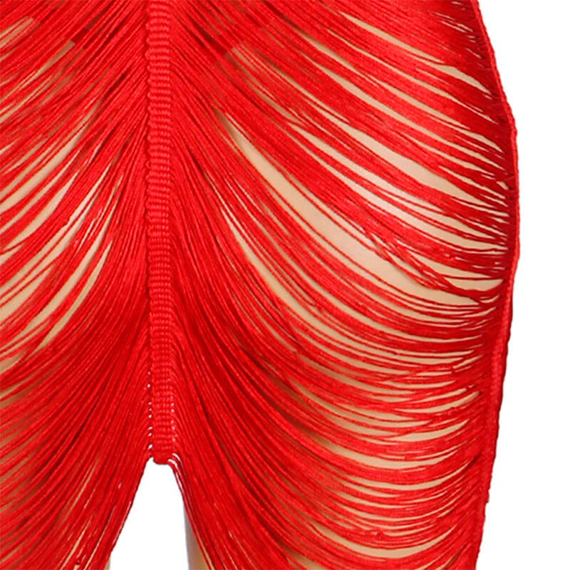 SUBBLIME - 954246 VESTIDO DE FLECOS + TANGA ROJO S/M SUBBLIME SETS