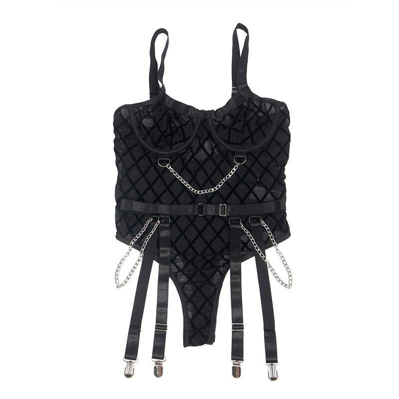 SUBBLIME - 954277 BODY CON CADENAS + LIGUEROS NEGRO L/XL SUBBLIME BODIES