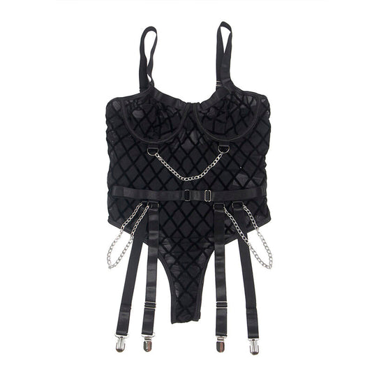 SUBBLIME - 954277 BODY CON CADENAS + LIGUEROS NEGRO L/XL SUBBLIME BODIES