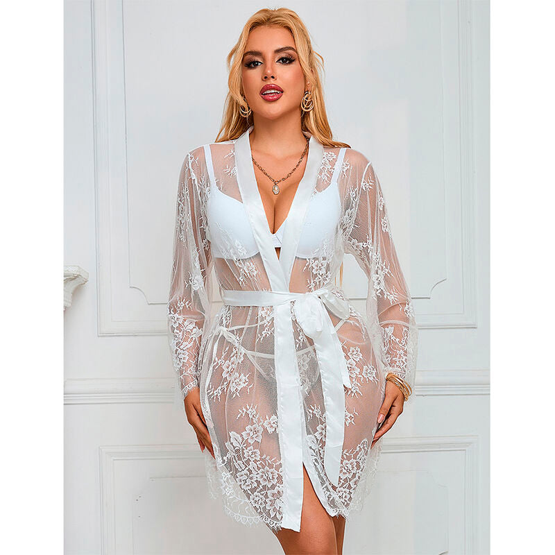 SUBBLIME - 954376 CAMISÓN DE MANGA LARGA CON DISEÑO FLORAL BLANCO L/XL SUBBLIME BABYDOLLS