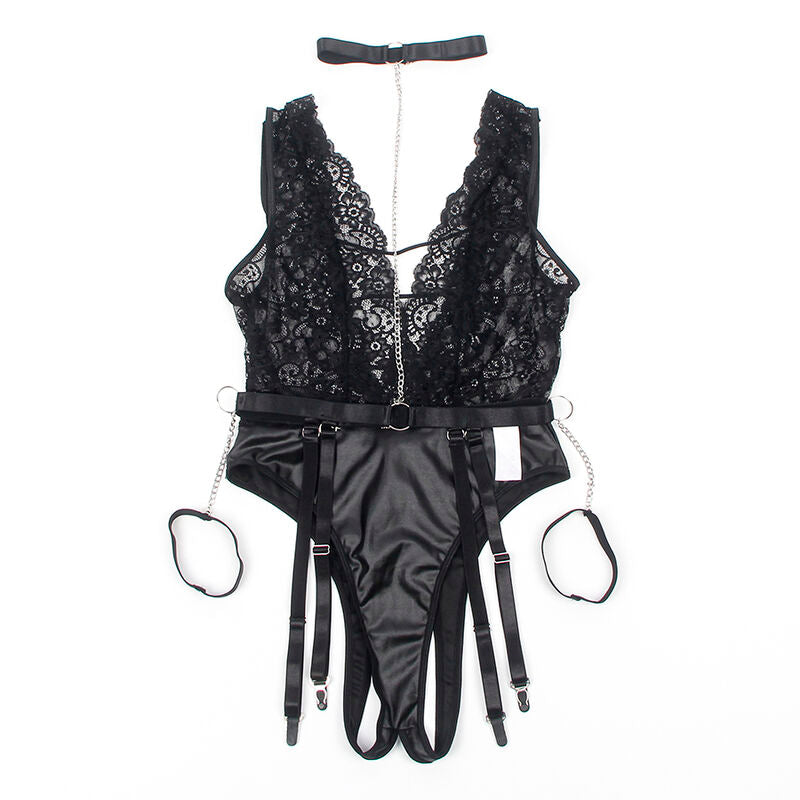 SUBBLIME - 954383 BODY SEXY CON LIGUEROS NEGRO S/M SUBBLIME BODYSTOCKINGS