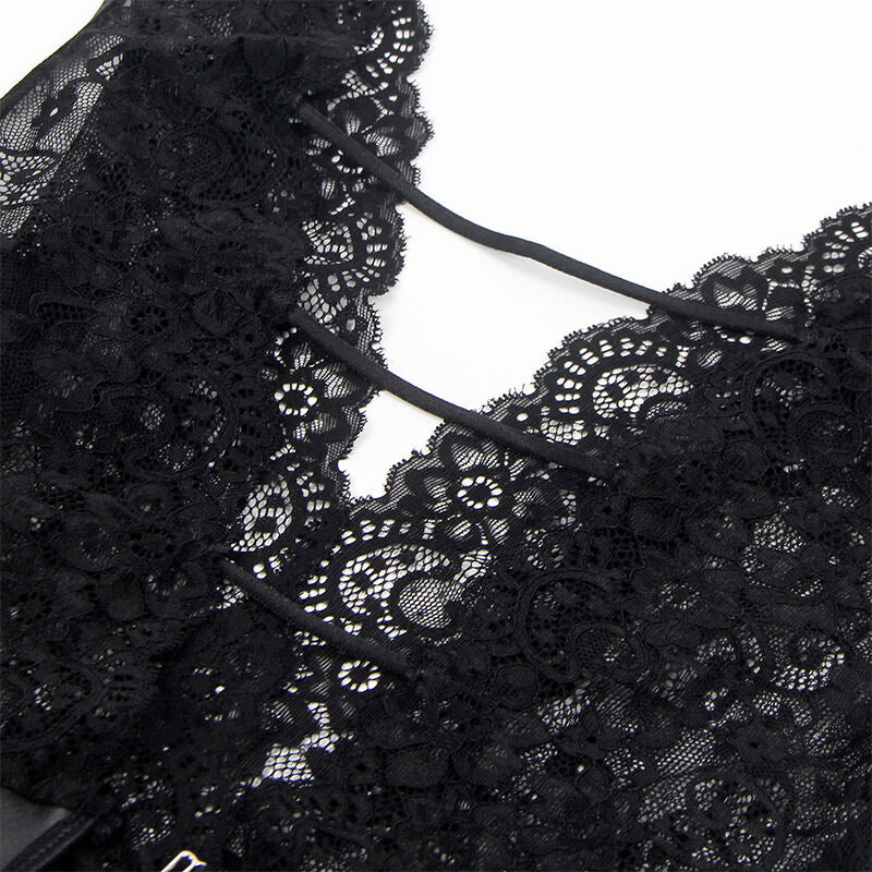 SUBBLIME - 954390 BODY SEXY CON LIGUEROS NEGRO L/XL SUBBLIME BODYSTOCKINGS