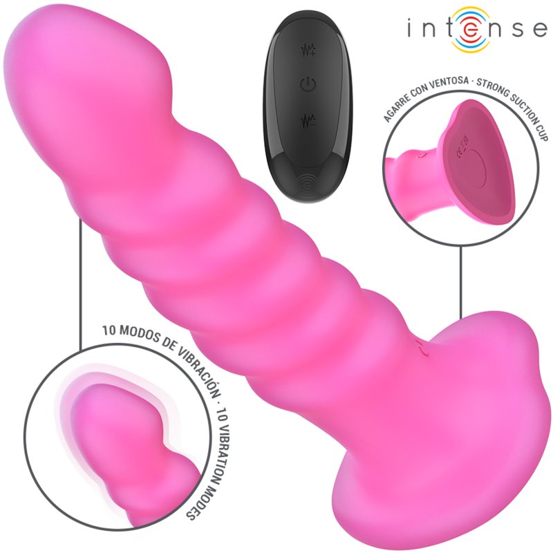 INTENSE - CINDY VIBRADOR TALLA L DISEÑO EN ESPIRAL 10 VIBRACIONES ROSA CONTROL REMOTO INTENSE FUN