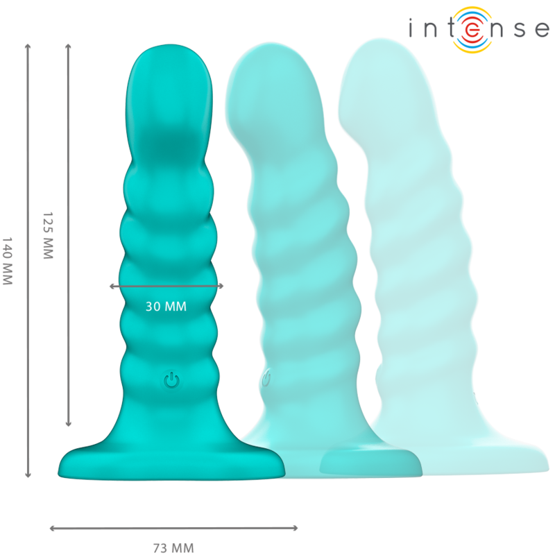 INTENSE - BUFFY VIBRADOR TALLA S DISEÑO EN ESPIRAL 10 VIBRACIONES AZUL CONTROL REMOTO INTENSE FUN