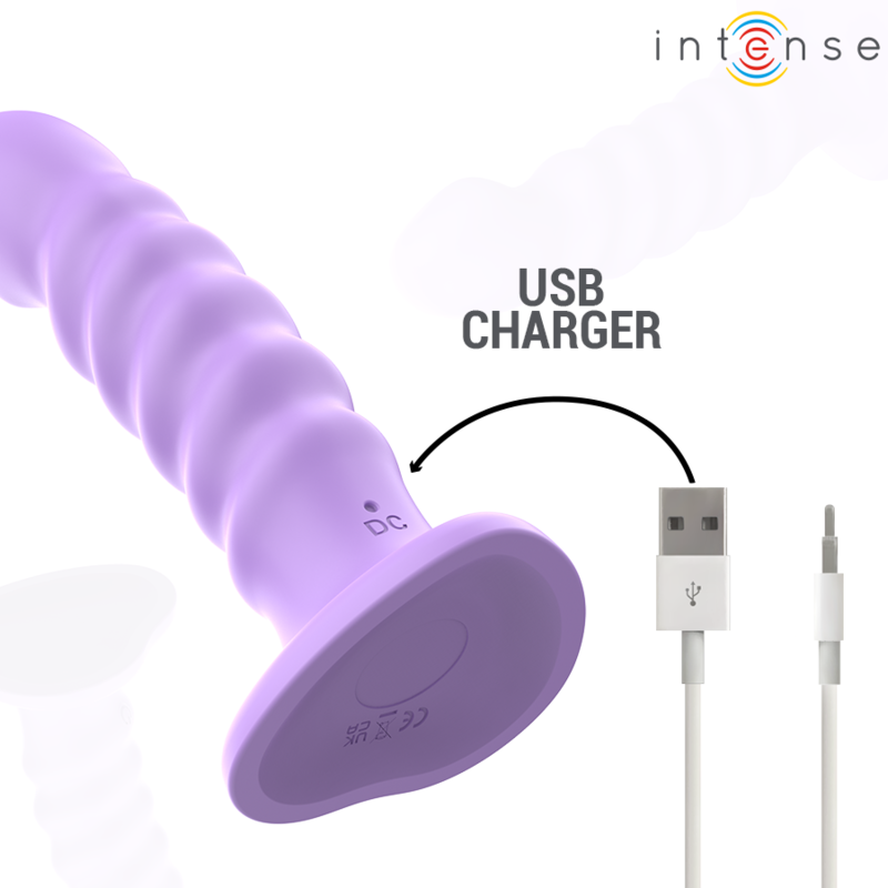 INTENSE - BRENDA VIBRADOR TALLA M DISEÑO EN ESPIRAL 10 VIBRACIONES MORADO CONTROL REMOTO INTENSE FUN