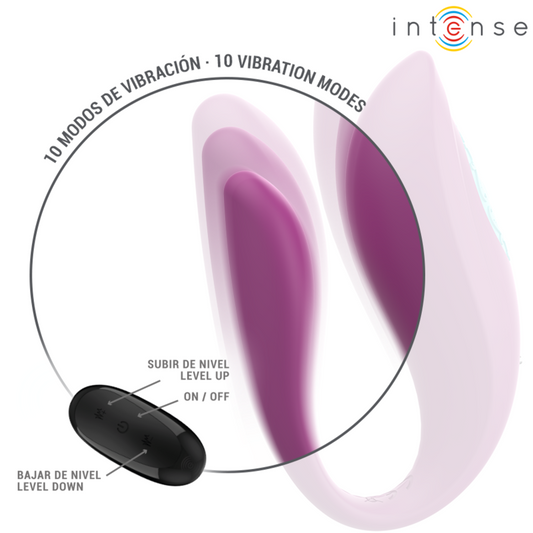 INTENSE - ANNIE ESTIMULADOR & VIBRADOR FORMA DE U MORADO CONTROL REMOTO INTENSE COUPLES TOYS