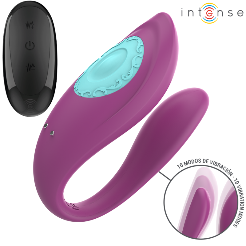 INTENSE - ANNIE ESTIMULADOR & VIBRADOR FORMA DE U MORADO CONTROL REMOTO INTENSE COUPLES TOYS